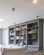 Grote Eiken Boekenkast met Ladder - 315cm Breed, Huis en Inrichting, Ophalen, Met plank(en), Gebruikt, Eikenhout