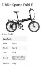 Elektrische vouwfiets, Fietsen en Brommers, Elektrische fietsen, Sparta, Ophalen of Verzenden, Zo goed als nieuw, Minder dan 47 cm