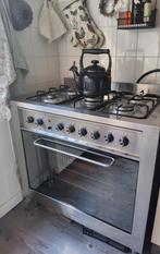 90 cm breed roestvrijstaal  gasfornuis INDESIT, Witgoed en Apparatuur, Fornuizen, Ophalen, Gebruikt, 60 cm of meer, Gas