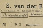 H'VEEN vd BIJL AUTOBANDEN 1948, Ophalen of Verzenden, Gebruikt, Overige typen
