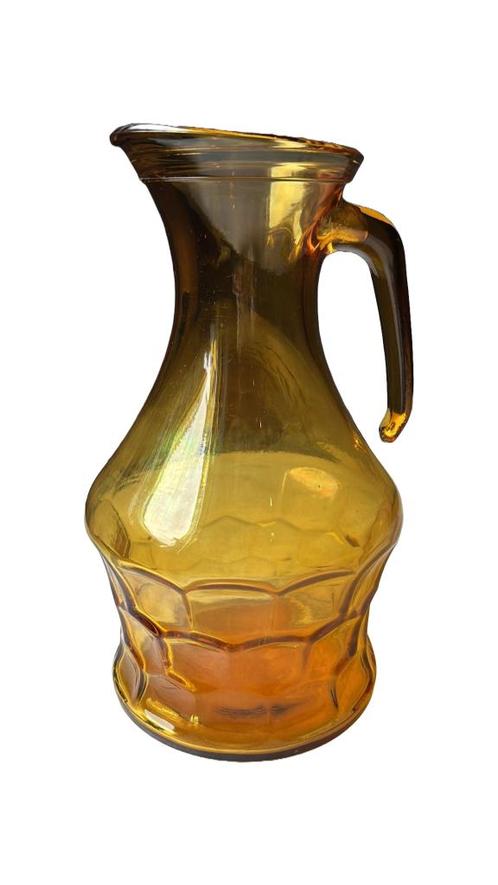 Vintage Amberkleurige Kan, '60, Bormioli Rocco & Figlio, Antiek en Kunst, Antiek | Glas en Kristal, Ophalen of Verzenden