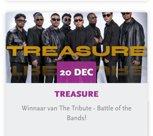 4 tickets treasure 20 december, Tickets en Kaartjes, Evenementen en Festivals, Drie personen of meer
