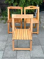 Vintage houten klapstoel Aldo Jacober Trieste en ander set/3, Gebruikt, Overige kleuren, Drie, Vintage