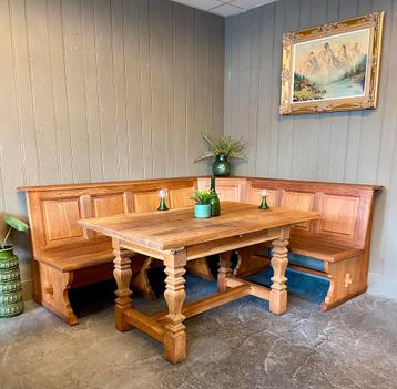 Massief eiken Duitse eethoek Oostenrijkse zithoek eettafel beschikbaar voor biedingen