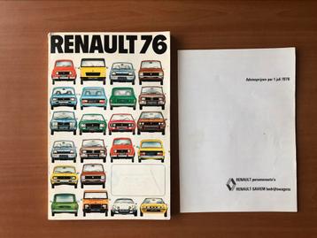 Renault alle modellen 1976 + losse prijslijst 1976 beschikbaar voor biedingen