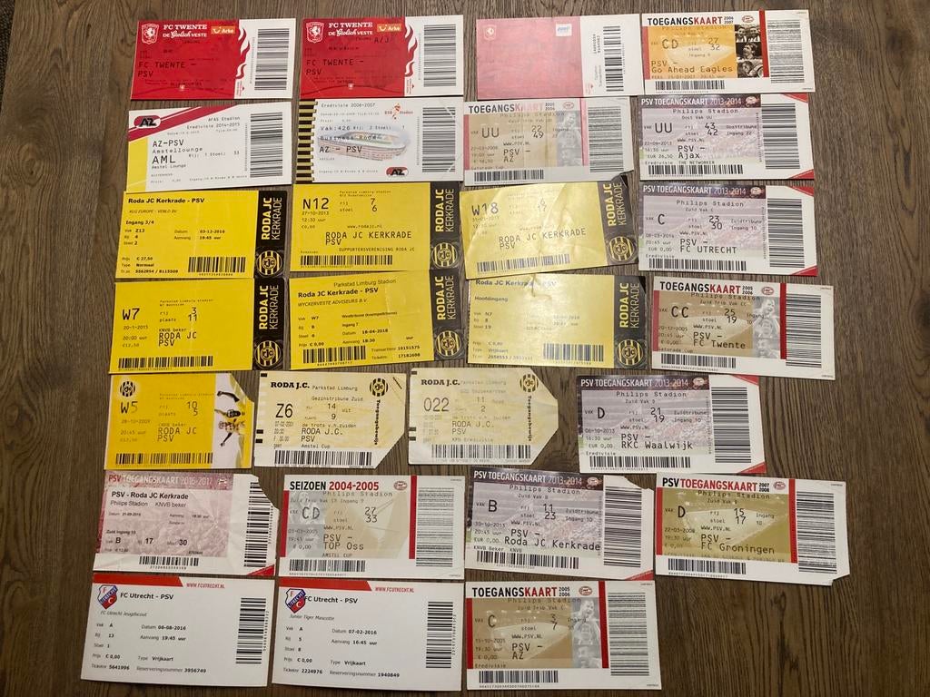 DIVERSE TICKETS PSV TE KOOP/RUIL, Ophalen of Verzenden, Zo goed als nieuw, PSV, Overige typen