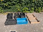 Gebruikte stapelkratten plastic en hout, Ophalen of Verzenden, Gebruikt, Krat, Minder dan 35 cm