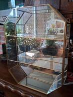 Vintage Vitrinekast messing verguld 24 kt goud Italië, Minder dan 50 cm, Met deur(en), Ophalen of Verzenden, Minder dan 25 cm