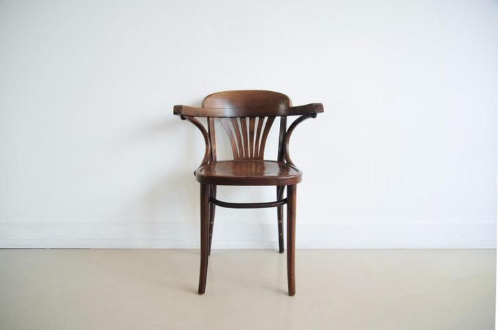 bruine houten bistro stoel, Huis en Inrichting, Stoelen, Gebruikt, Eén, Hout, Bruin, Ophalen