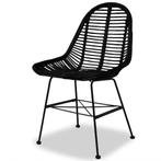 Eetkamerstoelen 2 st natuurlijk rattan zwart, Huis en Inrichting, Stoelen, Ophalen of Verzenden, Nieuw, Zwart, Twee