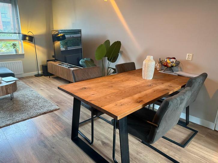 Massief Eiken Eettafel - Prachtige Tafel!, Huis en Inrichting, Tafels | Eettafels, Gebruikt, 50 tot 100 cm, 150 tot 200 cm, Rechthoekig