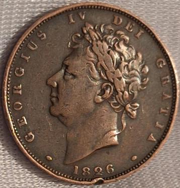 Prachtige farthing 1826 George IV Brittannië  beschikbaar voor biedingen