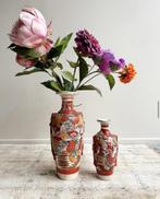 2 vintage japanse satsuma vazen kleur, Antiek en Kunst, Antiek | Vazen, Ophalen of Verzenden