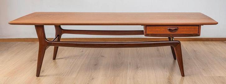 Prachtige vintage Webé salontafel door Louis van Teeffelen, Huis en Inrichting, Tafels | Salontafels, Gebruikt, Minder dan 50 cm