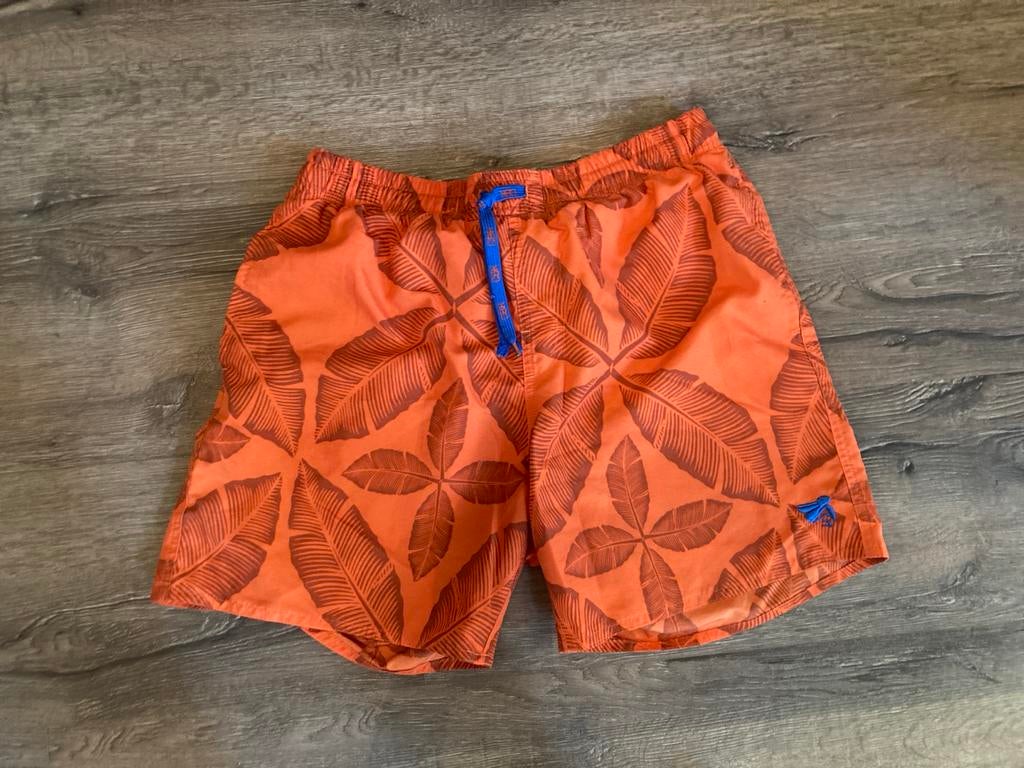Oranje Zwemshort met Bladmotief - Maat M, Kleding | Heren, Badmode en Zwemkleding, Ophalen of Verzenden, Maat 48/50 (M), Oranje