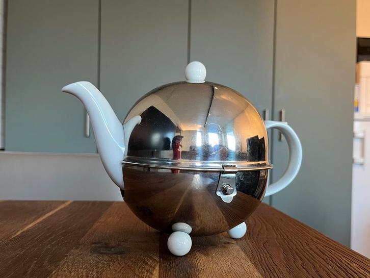 Thermothe Inox 18/8 art deco theepot, Huis en Inrichting, Keuken | Keukenbenodigdheden, Zo goed als nieuw, Ophalen