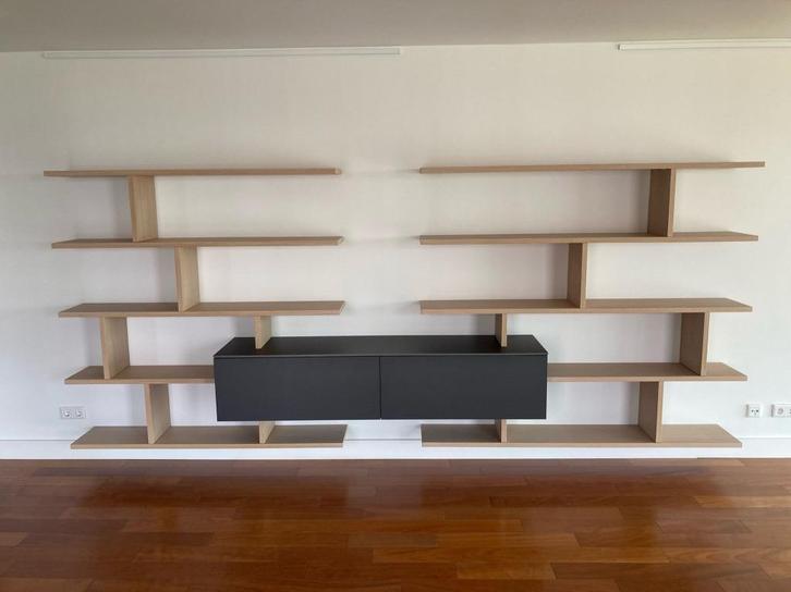 Interstar eiken wandplanken en ladekast, Huis en Inrichting, Woonaccessoires | Wandplanken en Boekenplanken, Zo goed als nieuw