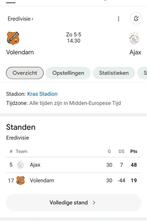 Ticket FC Volendam - Ajax 5 mei 2024, Overige soorten, Overige typen, Eén persoon