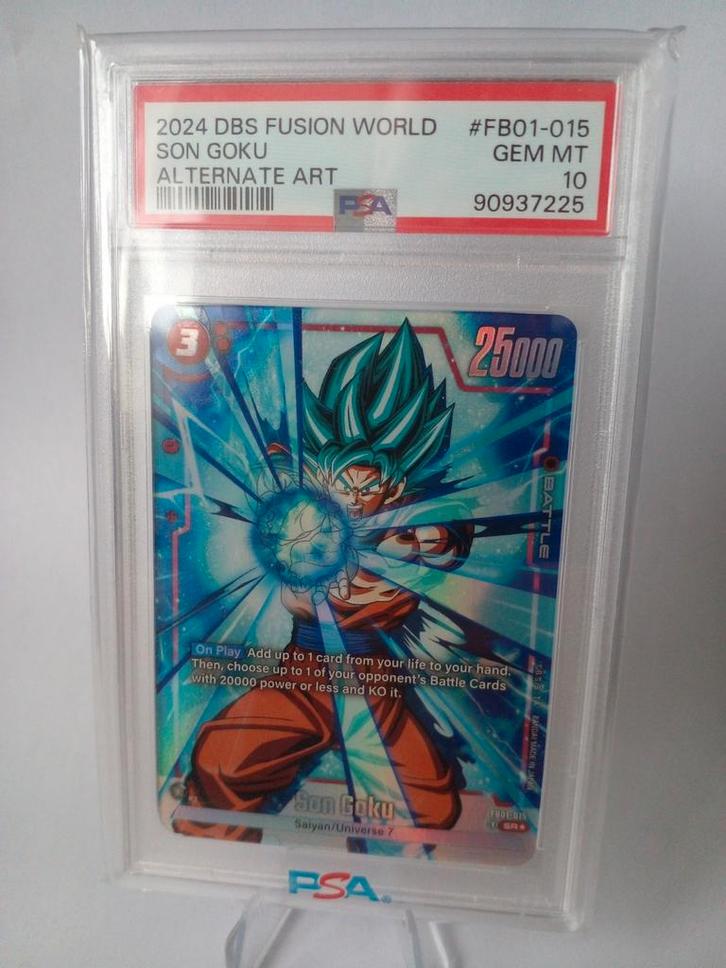 Son Goku SR Alt Art PSA 10 - Fusion World FB01-015, Hobby en Vrije tijd, Verzamelkaartspellen | Overige, Ophalen of Verzenden