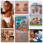 Lot oud vintage speelgoed pop beertjes koffertje boeken, Ophalen of Verzenden, Gebruikt, Jongen of Meisje