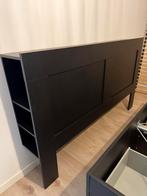 Brimnes hoofdeinde met opbergruimte zwart 180 cm, Ophalen, Zwart, Tweepersoons, Zo goed als nieuw