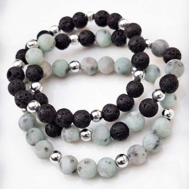 Armbandenset van natuursteen, Sieraden, Tassen en Uiterlijk, Edelstenen, Nieuw, Ophalen of Verzenden