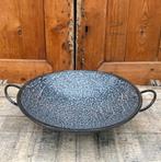 Pan schaal handvaten emaille grijs gewolkt 33 cm diameter, Antiek en Kunst, Antiek | Emaille, Ophalen of Verzenden