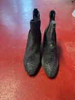 Glitter enkellaarsjes met hak, Ophalen of Verzenden, Gedragen, Zwart, Lage of Enkellaarzen