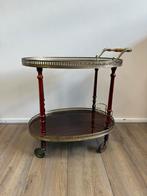Vintage messing hollywood regency barcart drankenkar messing, Ophalen, Zo goed als nieuw, 60 cm of meer, Rechthoekig
