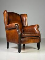 Wingback fauteuil schapenleer klassiek, Ophalen, Zo goed als nieuw, 75 tot 100 cm