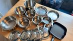11-delige Pannenset met Grillpan & Deksel, Gebruikt, Inductieplaat, Pannenset, Ophalen of Verzenden