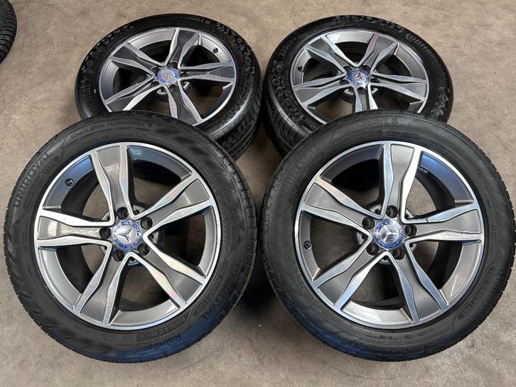 17 inch originele velgen + zomerbanden Mercedes C klasse, Auto-onderdelen, Banden en Velgen, Banden en Velgen, Zomerbanden, 17 inch