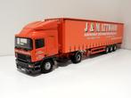 Tekno ERF EC11 4x2 + schuifzeiloplegger J&M Attwood 1/50, Ophalen of Verzenden, Zo goed als nieuw, Bus of Vrachtwagen, Tekno