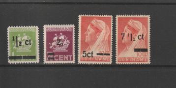 Suriname 1945, NVPH 210 t/m 213, Ongebruikt. beschikbaar voor biedingen