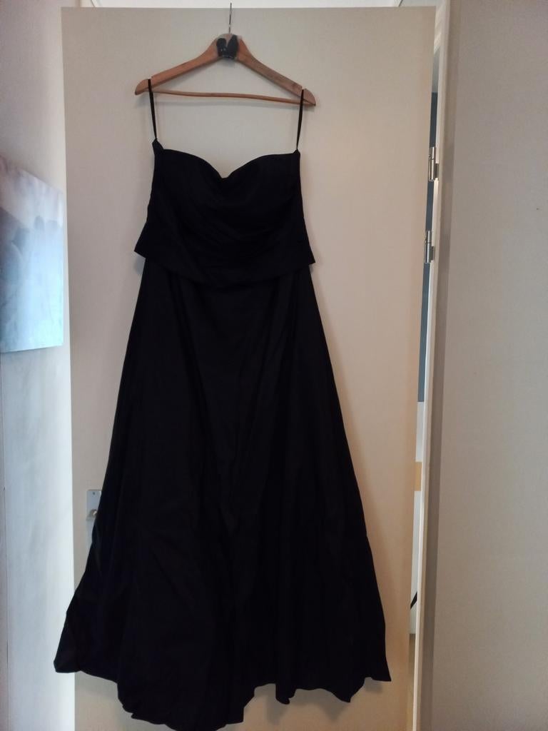 Zwarte strapless galajurk, Ophalen, Galajurk, Zwart, Maat 46/48 (XL) of groter