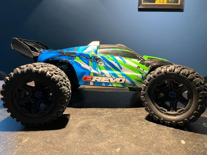Traxxas E-Revo 2.0 1:8 (Brushless), Hobby en Vrije tijd, Modelbouw | Auto's en Voertuigen, Gebruikt, Auto, 1:50 of kleiner, Overige merken