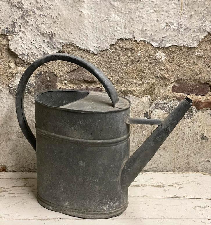 Brocante oud zinken gieter / gietertje, Antiek en Kunst, Curiosa en Brocante, Verzenden