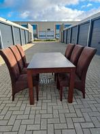 Eettafel met 6 stoelen, Huis en Inrichting, Complete eetkamers, Ophalen, Gebruikt, Modern, 6 tot 8 stoelen