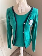 Groen met blauw setje van Portland. Maat M/L., Maat 38/40 (M), Verzenden, Zo goed als nieuw, Lange mouw