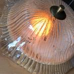 Plafondlamp, wandlamp, Amber glas, Italiaans, vintage, jr 70, Glas, Ophalen of Verzenden, Zo goed als nieuw