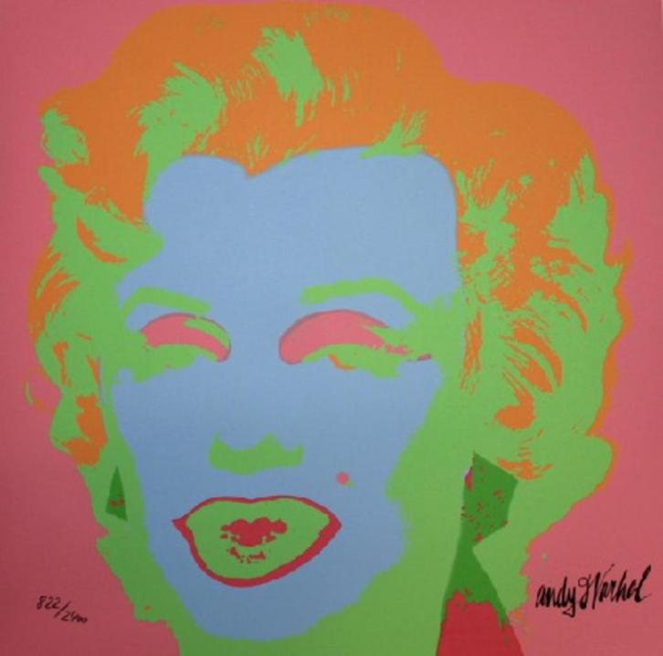 Andy Warhol Lithografie "Marilyn Monroe Hell Blue F" Gen Ges, Antiek en Kunst, Kunst | Litho's en Zeefdrukken, Ophalen of Verzenden