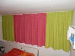 Gordijnen roze groen stippen voor kinderkamer, Ophalen of Verzenden, Gebruikt, Gordijnen of Lamellen