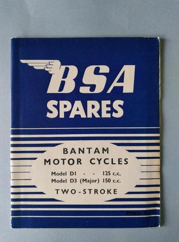 BSA SPARES Bantam Model D1 + D3 125 – 150 cc origineel BSA