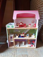 Kidkraft houten Poppenhuis met deurbel/licht/lift/meubeltjes, Kinderen en Baby's, Speelgoed | Poppenhuizen, Zo goed als nieuw