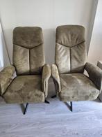 2x Relaxfauteuil– leer MOSS –, Huis en Inrichting, Fauteuils, Ophalen, Zo goed als nieuw, 50 tot 75 cm, Leer