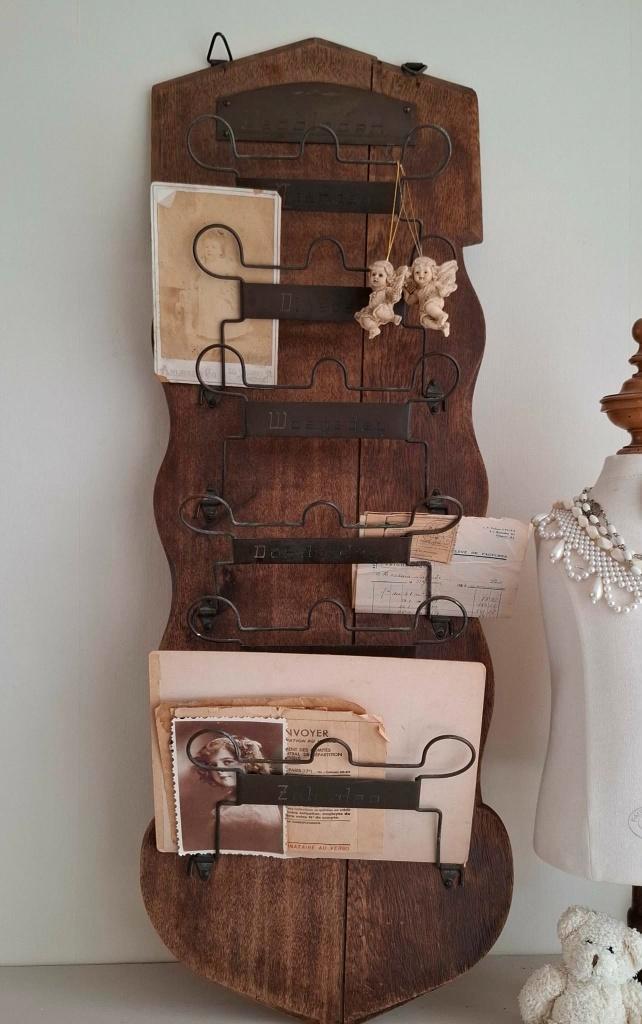 Brocante/Vintage kranten/tijdschriften wandhouder, Antiek en Kunst, Curiosa en Brocante, Ophalen of Verzenden