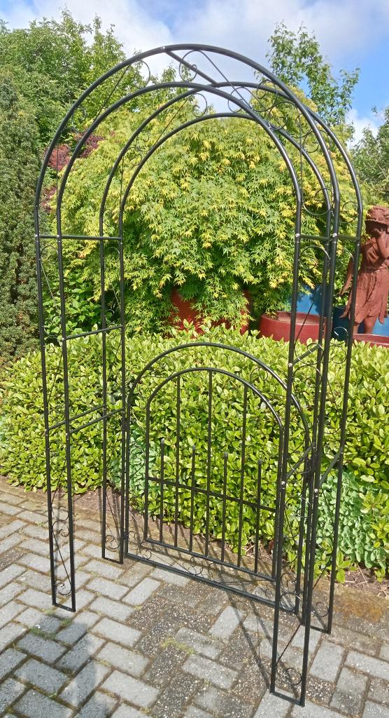 Degelijke nieuwe ijzeren rozenboog met poort nieuw., Tuin en Terras, Ophalen, Met poort, Overige typen, Nieuw