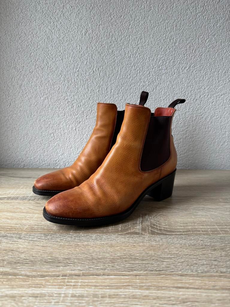 Santoni Stijlvolle Dames Enkellaarzen Bruin Leer - maat 40, Kleding | Dames, Schoenen, Bruin, Lage of Enkellaarzen, Ophalen of Verzenden