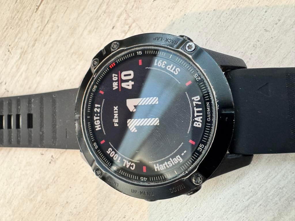 Garmin Fenix 6 pro, Sieraden, Tassen en Uiterlijk, Sporthorloges, Zwart, Ophalen of Verzenden, Zo goed als nieuw, GPS