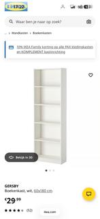 Witte IKEA Billy Boekenkast - 60x180 cm, Ophalen, Gebruikt, 50 tot 100 cm, Minder dan 25 cm